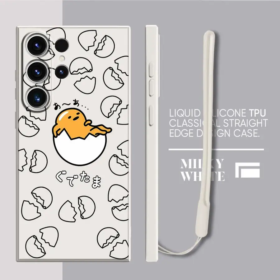 Phone Case for Samsung Galaxy S21 S22 Ultra S25 S23 S24 S20 FE S25 Plus Note 20 Ultra Soft TPU Cute Gudetama