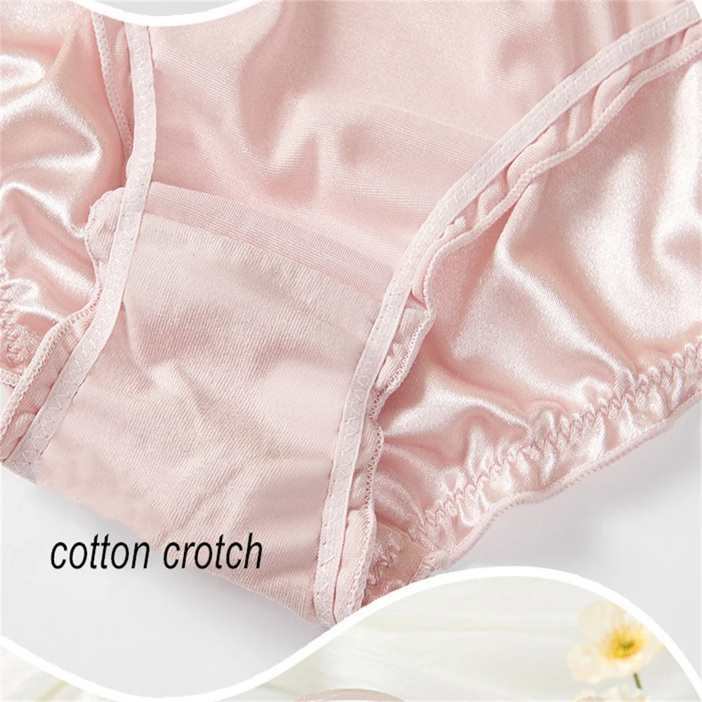 Dámské kalhotky s volánkem, saténové, ledově hedvábné, bezešvé, neviditelné, plus size, velikosti S/M/L/XL - náhled 6