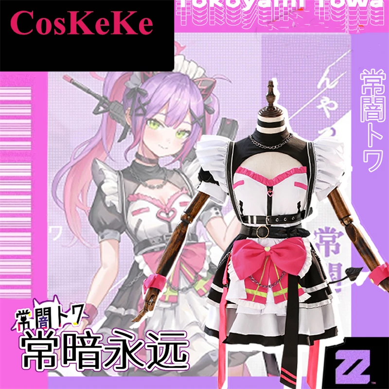 

CosKeKe Tokoyami Towa Cosplay Anime VTuber Hololive Costume Sweet Lovely Maid Dress Halloween Party Role Play Clothing XS-XXL