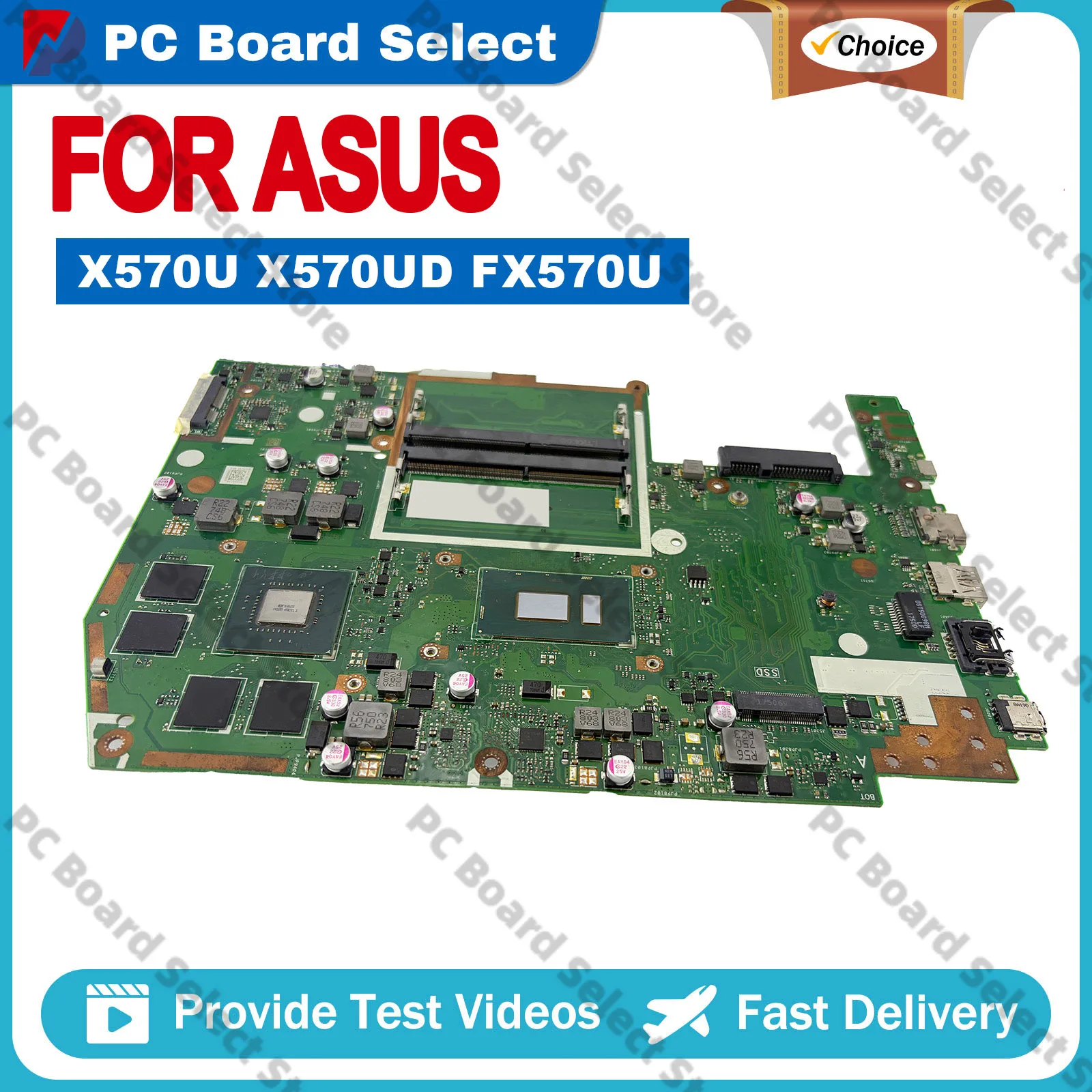 X570UD Laptop Motherboard For ASUS VivoBook X570U X570UD FX570UD YX570UD Notebook Mainboard With I3 I5 I7 CPU 100% Tests OK Stk