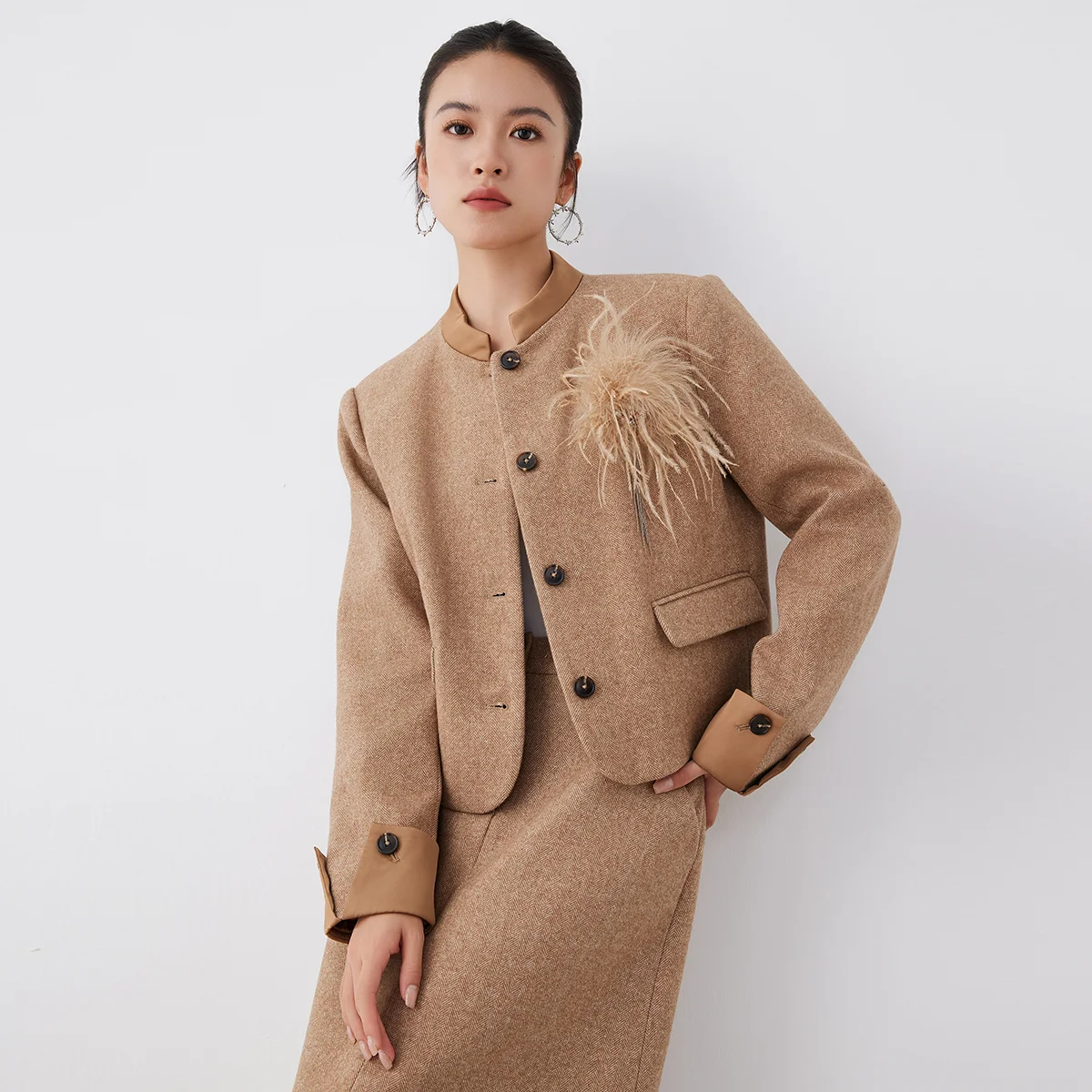 Women Formal Wear Office - K2621W Wool Blazer For Women Ladies