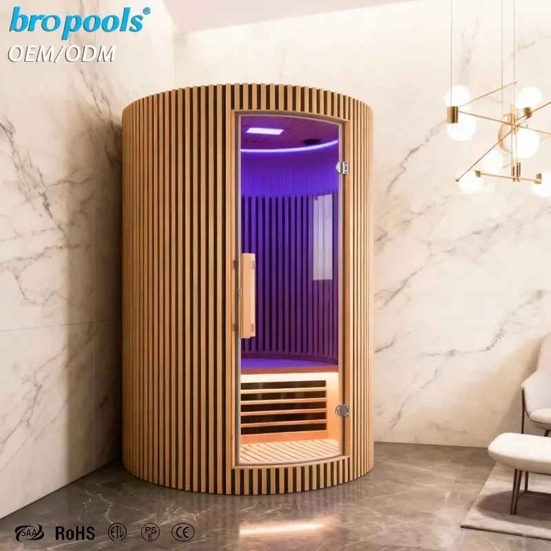 High-End Modern Freestanding Hemlock Sauna Room Smart Control WiFi App Eco-Friendly Home Apartment Spa Health