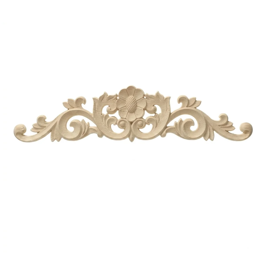 Wood Furniture Decals, Luxury Home Decor, Wood Carving, Inlaid Waves, Wooden Decal Accessories, Vintage Room Decoration, Wood Fl
