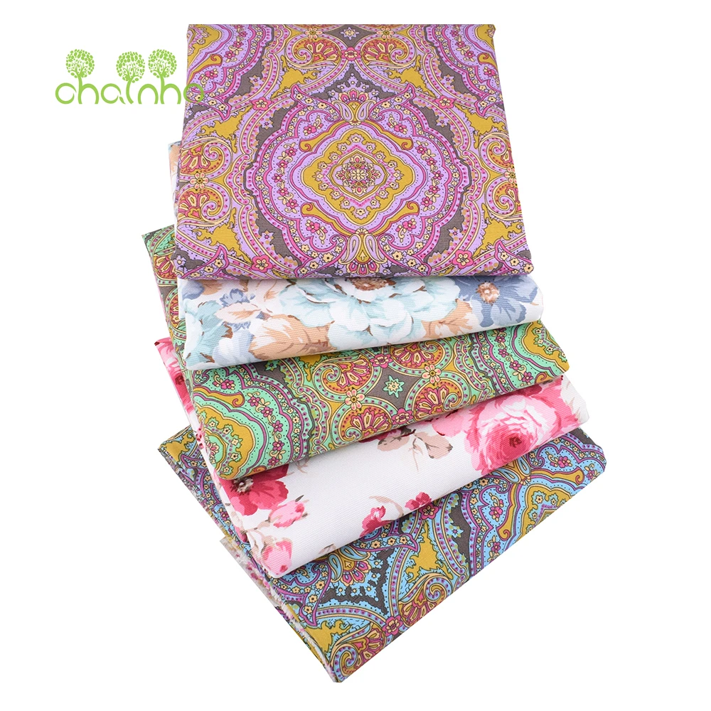 

Chainho,Floral Series Printed Cotton Canvas Fabric,Handmade Sewing Fabric Cloth For Sofa Curtain Bags Home Decoration Material