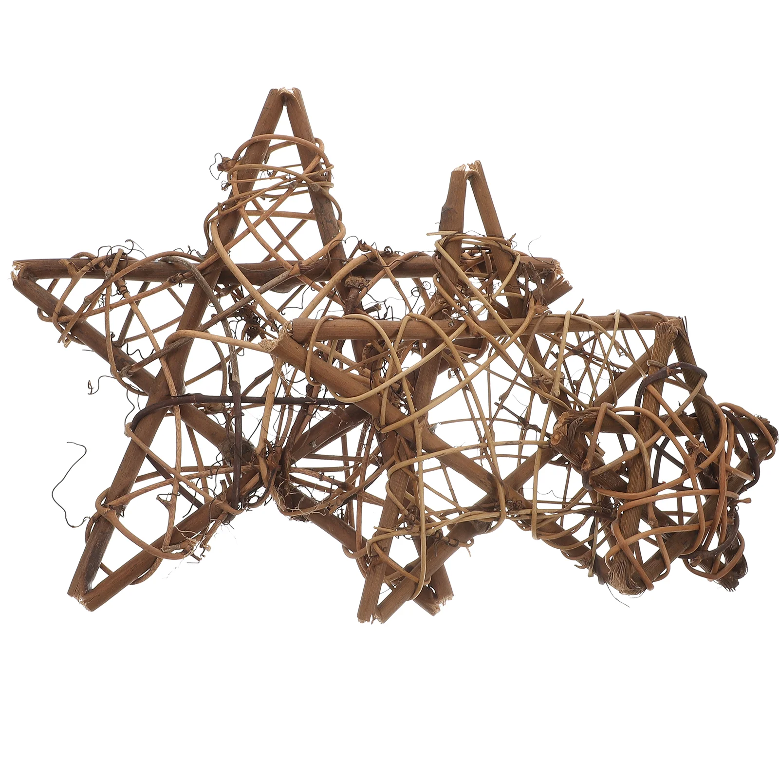 

3 Pcs Rattan Garland DIY Wreath Crafting Use Topper Making Rings Vine Branch Hand Woven Star for Household