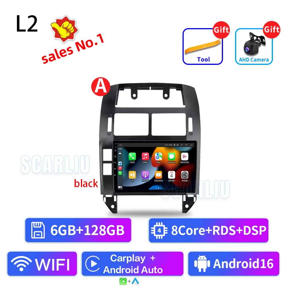 SISCL Voor Volkswagen Polo Mk4 2001-2011 Android Autoradio Multimedia Speler Carplay Auto Stereo GPS Navi 2din DSP Head Unit - afbeelding 1