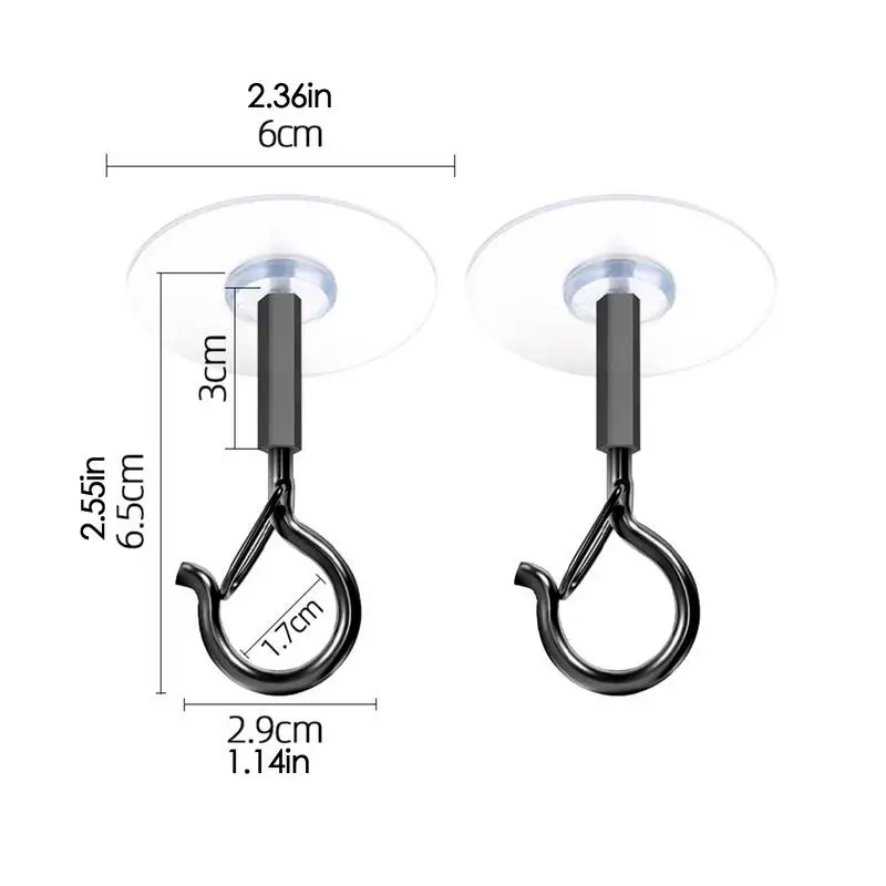 2pcs Self Adhesive Ceiling Hooks Heavy Duty Windproof Hooks for Outdoor Garden Planter Flower Pot Hanging Bracket