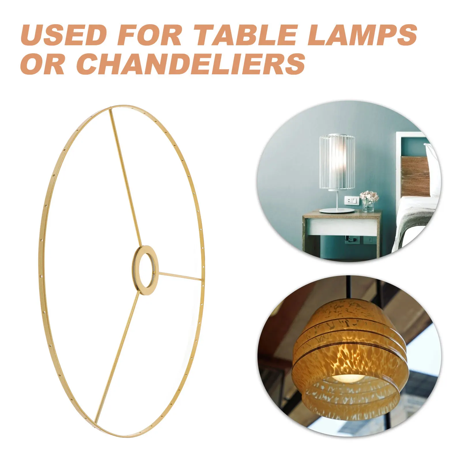 

Crystal Lamp Shade Adapter Ring Accessories DIY Metal Frame Mounting Bracket E27 4cm Hole Luxurious Lamp Parts