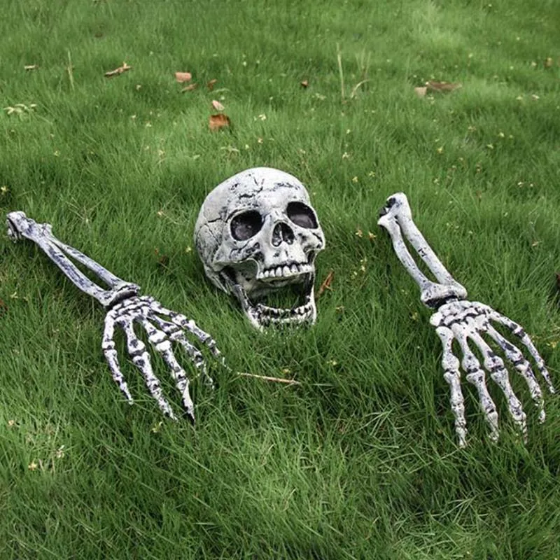 Halloween Realistic Skull Hand Arm Party Home Garden Lawn Decor Outdoor Party Spooky Yard Horror Skeleton Arm Decoration Props