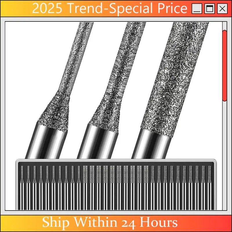 

Feb.30 шт. алмазные сверла 1 мм/2 мм/3 мм 10 каждый хвостовик 1/8 дюйма, совместимые с вращающимися инструментами для морского стекла, пляжного камня
