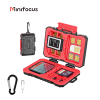 Minifocus SD Card Holder Micro SD Card Case 29 Slots Waterproof Memory Card Storage Box Organizer Shockproof TPE Shell Microsd