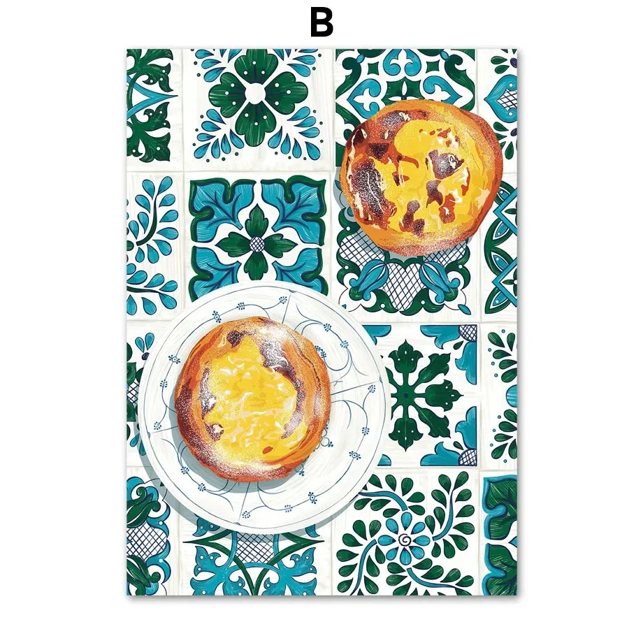 لشبونة ترام الغذاء البرتغال الرسم على لوحات القماش الجدارية السفر مدينة الملصقات والمطبوعات جدار صور لغرفة المعيشة ديكور المطبخ