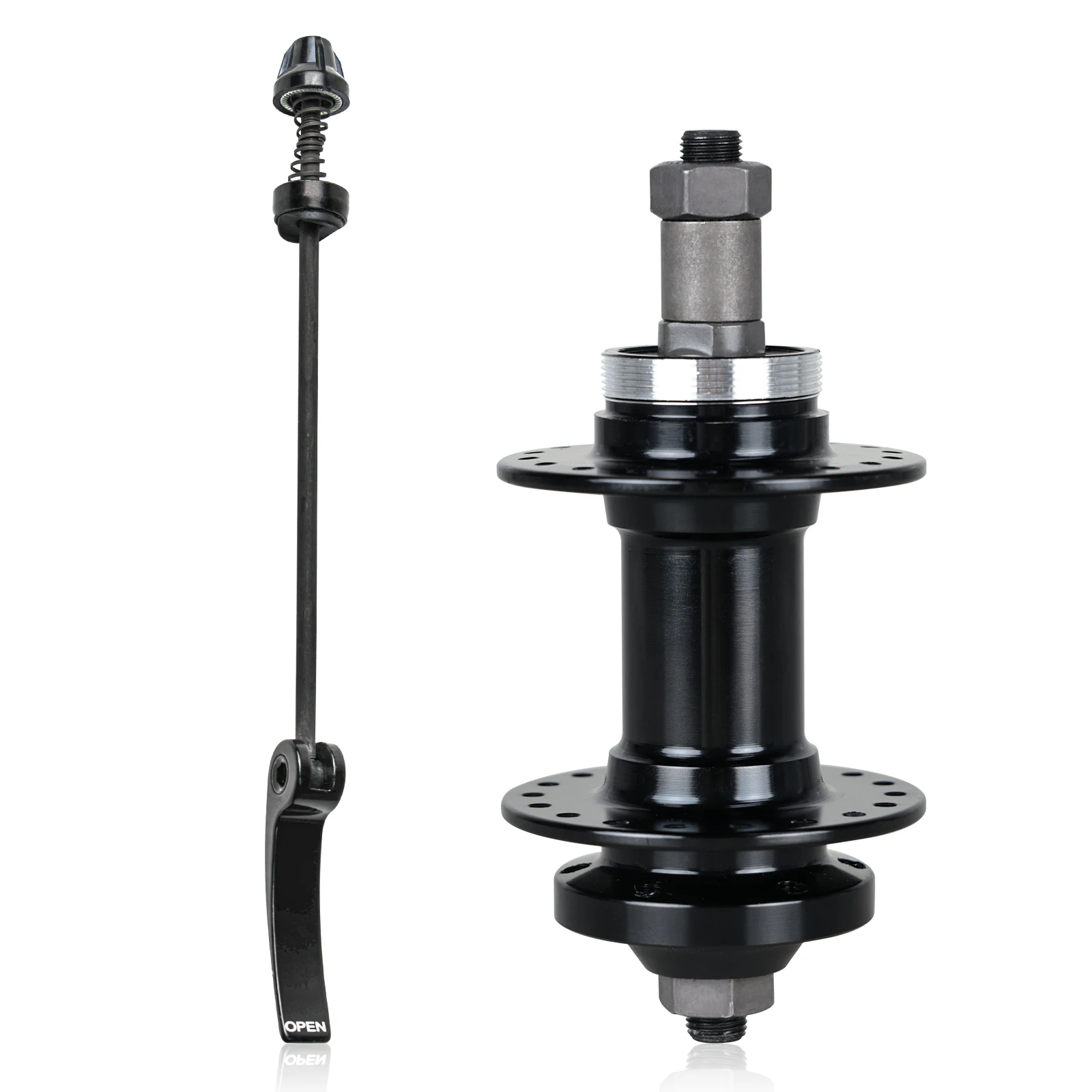 Bicycle Hub M10x135mm 36H 7 Speed Freewheel Disc Brake Hub with Quick Release Skewer Aluminum Alloy Bike Rear Wheel Hub for MTB Road Mountain Bike Cycling Replacement Parts Black