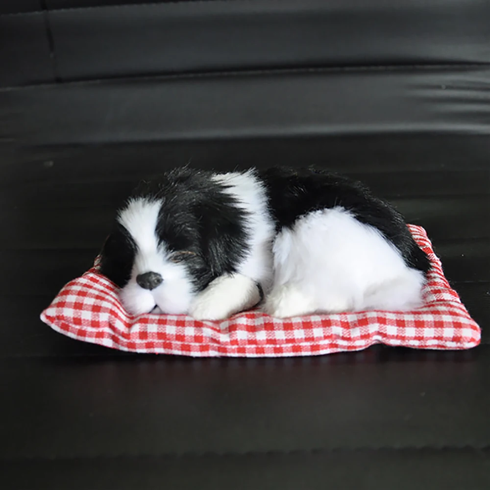 Car Ornament Decoration ABS Plush Dogs Simulation Sleeping Dog Toy Automotive Dashboard Decor Ornament Cute Auto Car Accessories