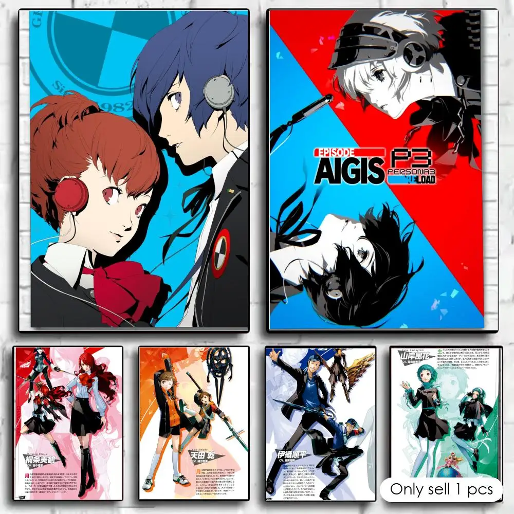 Game P-Persona 3 Reload Poster Room Wall Art Decor Waterproof Stickers For Home Bar Bedroom Decoration