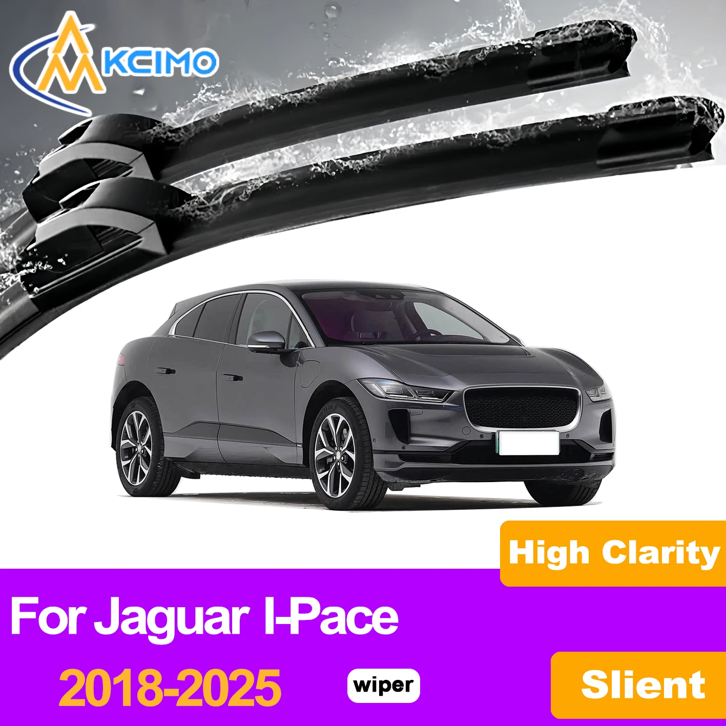 

KCIMO 2PCS Front Windshield Wiper Blades For Jaguar I-Pace 2018-2025, Premium Rubber Easy Fit Rain Snow Resistant