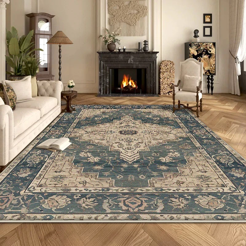 

Large Living Room Retro Style Carpets Bohemian Decoration Home Easy Cleaning Bedroom Rug Sofa Coffee Tables Non-slip Mat Floor