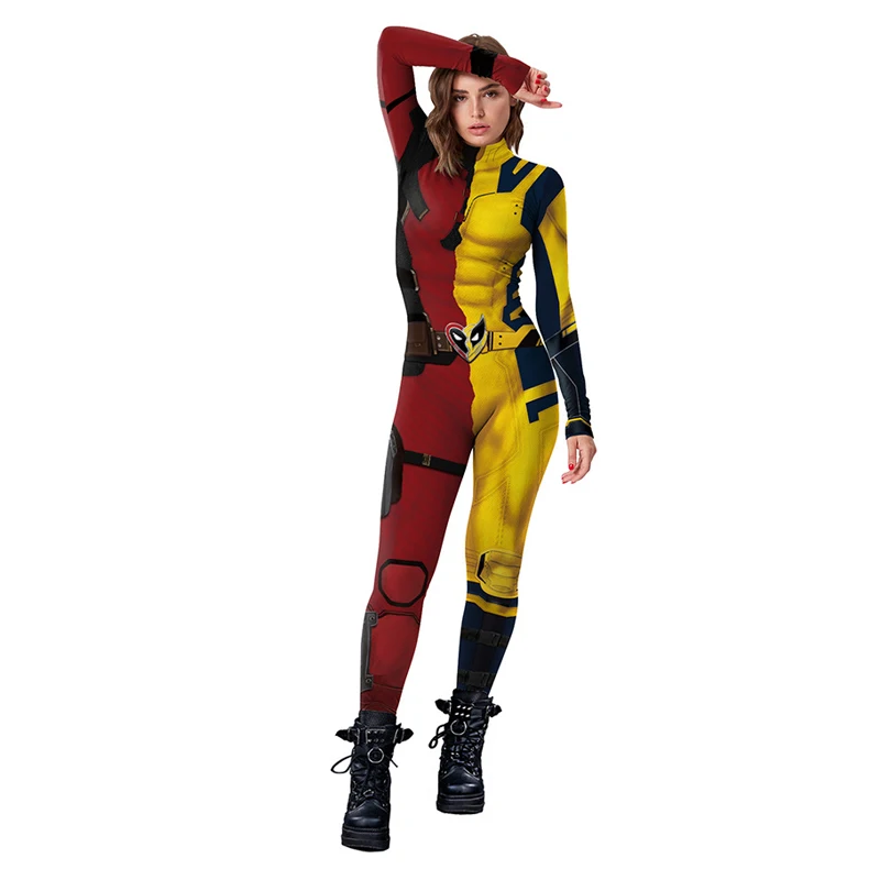 Superheldenfilm Cosplay Bodysuit Kostuum Dead-Wolv Beste Partner Halloween Party Catsuit Jumpsuits Zentai Film Verkleden