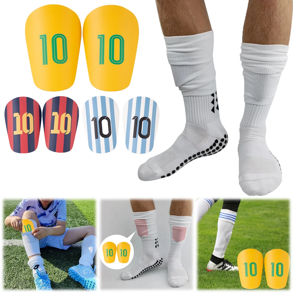 1 Pair Soccer Miniature Shin Guard Shock Absorbing Football Shin Pads Lightweight Soccer Leg Protector for Kids Youth and Adults