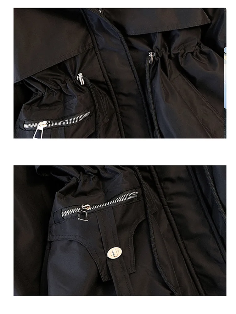 جديد المرأة المحشوة بالقطن أفخم المعاطف الدافئة 2025 الخريف الشتاء سترات معطف المرأة سحاب أكمام طويلة مقنعين الرباط سترات