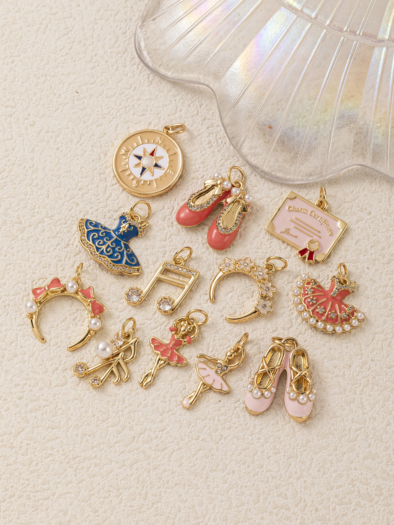 Neue Modische Niedliche Rosa Schleife Ballettschuhe Rock Blume DIY Anhänger Charms Schmuckherstellung – Detail 2