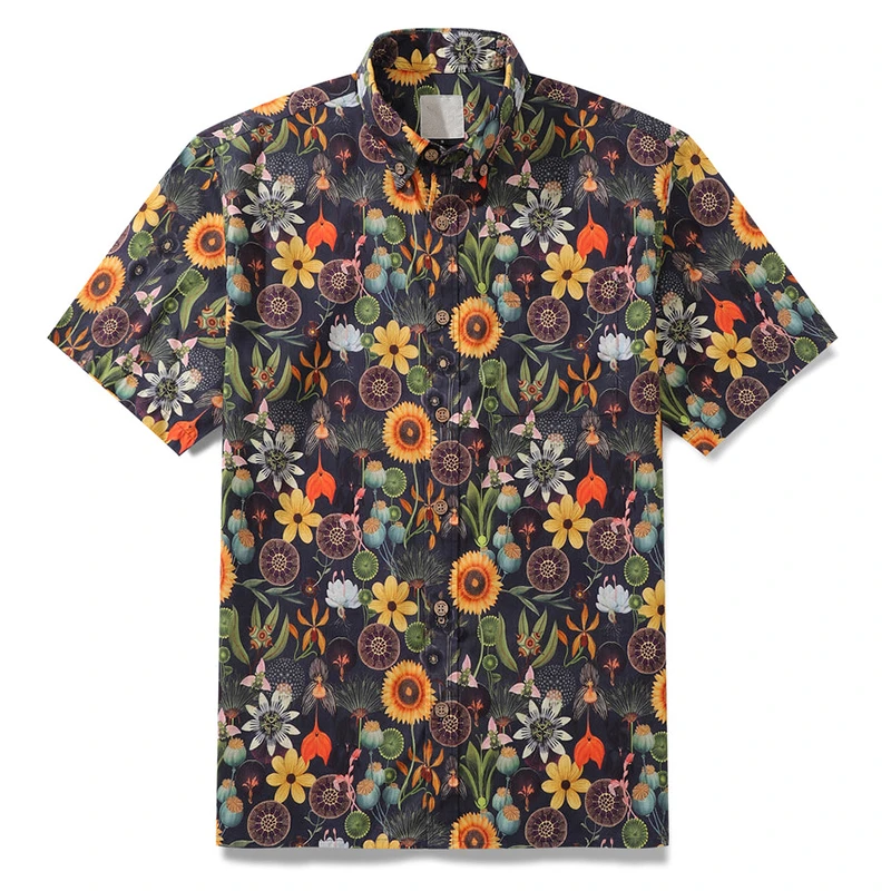 Hawaiian Shirts For Men Floral Summer Casual Short Sleeve Y2k Tops Oversized Streetwear Vintage Beach Blouse Camisa Masculino