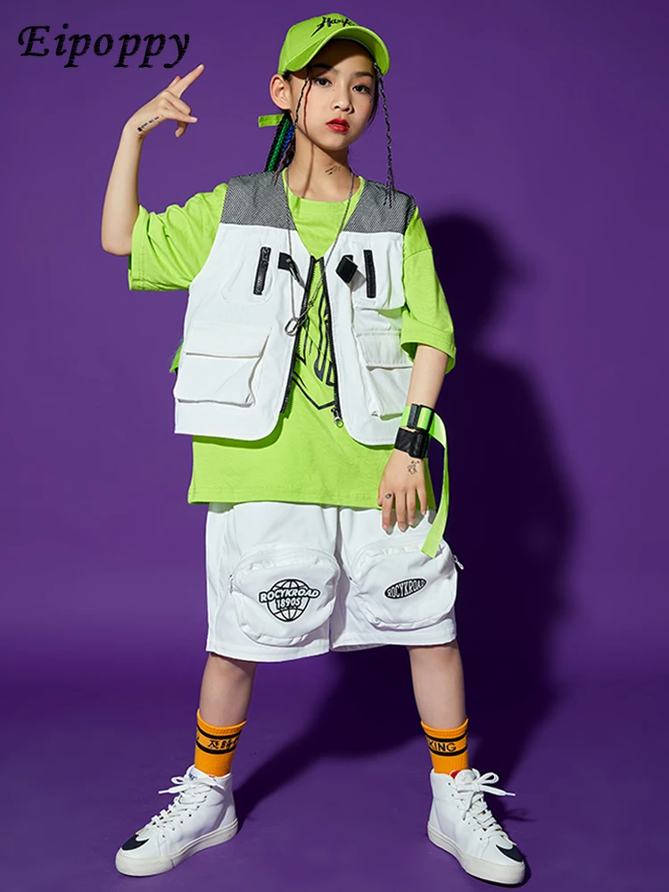 زي الهيب هوب للأطفال للفتيان والفتيات ، بدلة المنصة ، سترة رقص الجاز ، الصيف