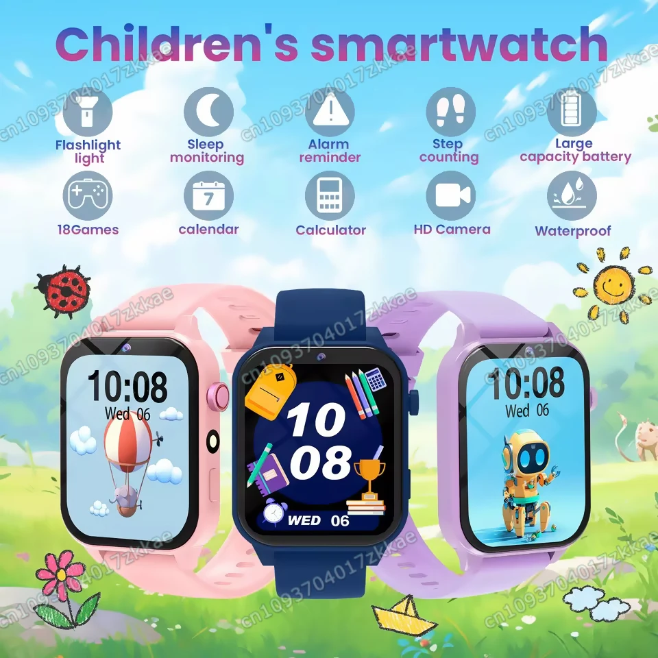

2026 New Kids Camera Smart Watch For Kids Games Sleep Monitor Flashlight Alarm Clock Boy Girl Gift Children Partner Smartwatch
