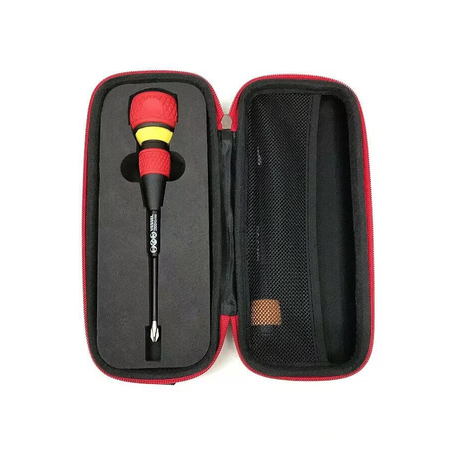 VESSEL 3 PCS Ratchet Screwdriver Set with Tool Bag 36 Gears 2in1 Cross Slotted Screwdriver 2200 +2X100  -6X100+Bag