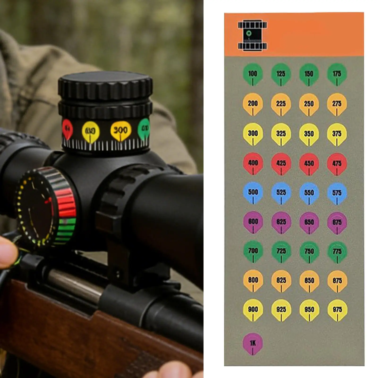 10 Sheets Scope Turret Sticker Ranges Markers Ranging Sticker for Calculation Enduring Strong Adhesion Turret Tags  for Security