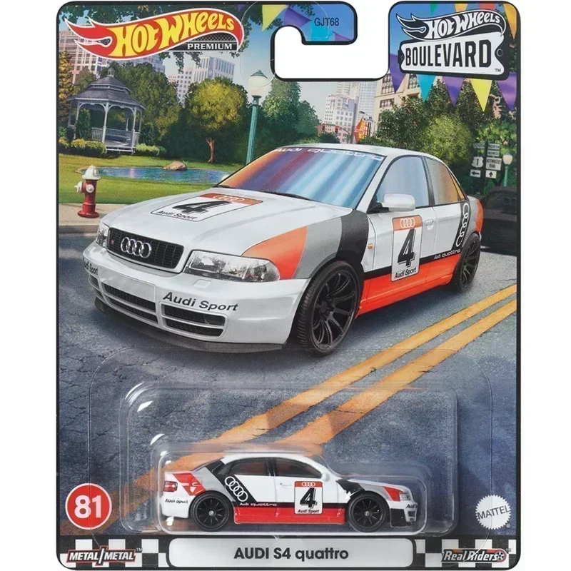 Mattel-Premium carro brinquedos para meninos, Hot Wheels, GJT68, Boulevard Audi S4, Porsche 911 Turbo, Nissan Silvia, coleção do veículo