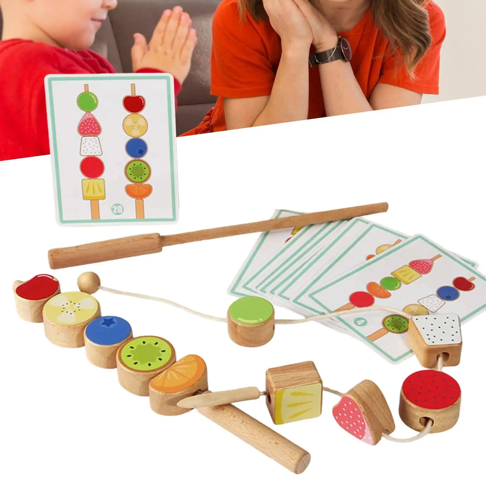 Kit mastery perline di legno Ordinamento regalo Giocattolo didattico Educativo Colore Forma Corrispondenza per bambini Viaggi Compleanno Bambini in età prescolare