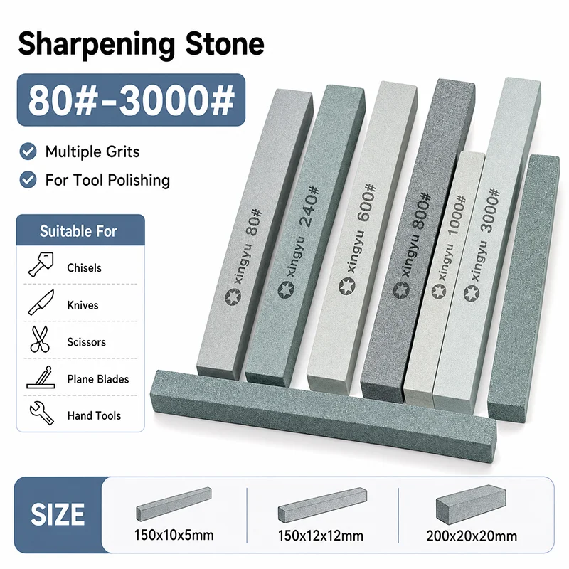 1pcs 80-3000# Sharpening Stone 150~200mm Whetstone Green Silicone Carbide Grinding Stone For All Knife Polishing Sharpener Tool