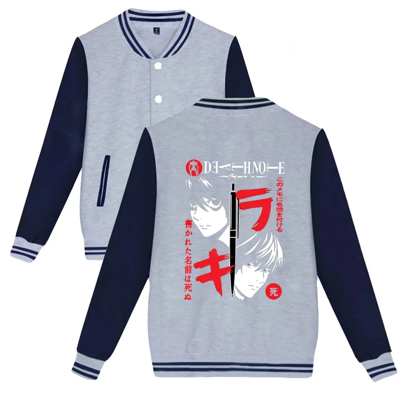 New Anime Print Baseball Jacket Men Women Long Sleeve Baseball Uniform Autumn Winter Casual Jacket Coat