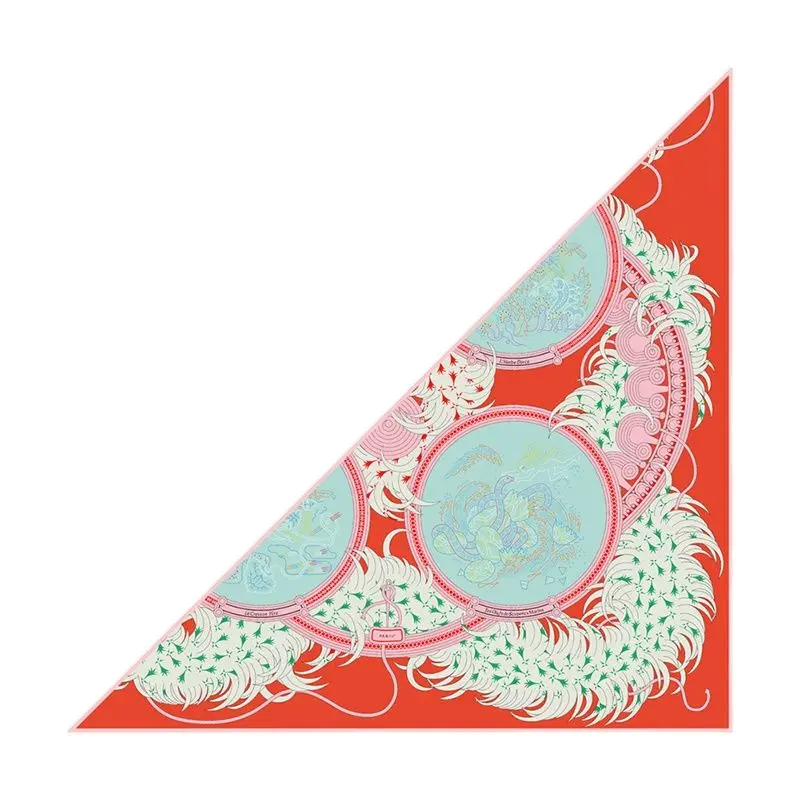 

New Triangle Scarf Women Luxury 2023 Brand Fashion Twill Print Shawl Scarves Foulard Hijab Wrapped Head Scarf For Women