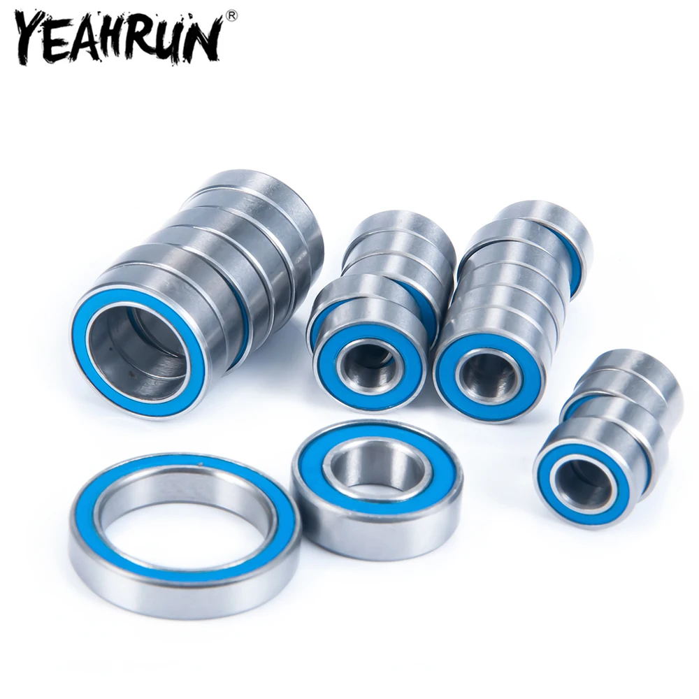 YEAHRUN 23Pcs Wheel Hub Rubber Sealed Complete Ball Bearing For 1/10 Axial Wraith Spawn RTR Poison Spider Kit RC Crawler Car