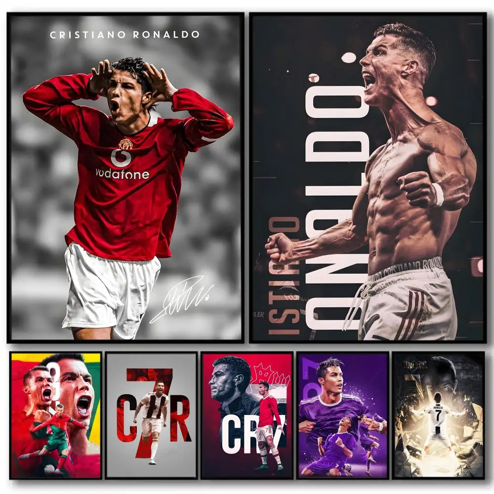 Affiche sur toile de calligraphie et peinture de la star du football R-Ronaldo, impressions d'art mural pour salon, chambre à coucher, bureau, décoration de la maison, cadeau