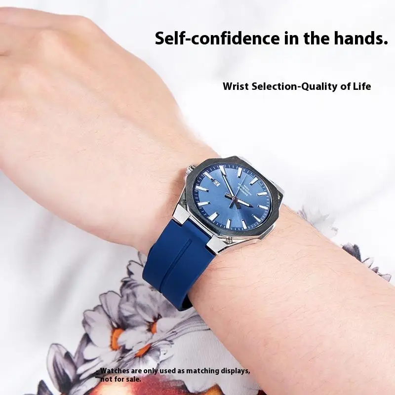 Waterproof Silicone Watch Strap Accessories For Casio Edifice Series EFR-S108 Rubber Watch Strap Magnetic Buckle Bracelet