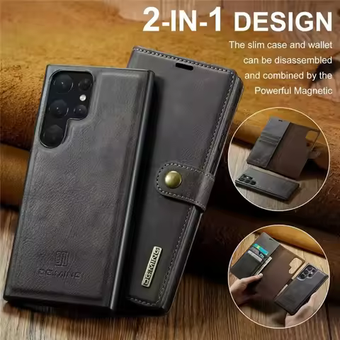 Magnetic Flip Leather Phone Case for Samsung Galaxy S25 Ultra S24 FE S23 Plus S22 S21 S20 S10 Note 20 Wallet Card Cover Bag Etui
