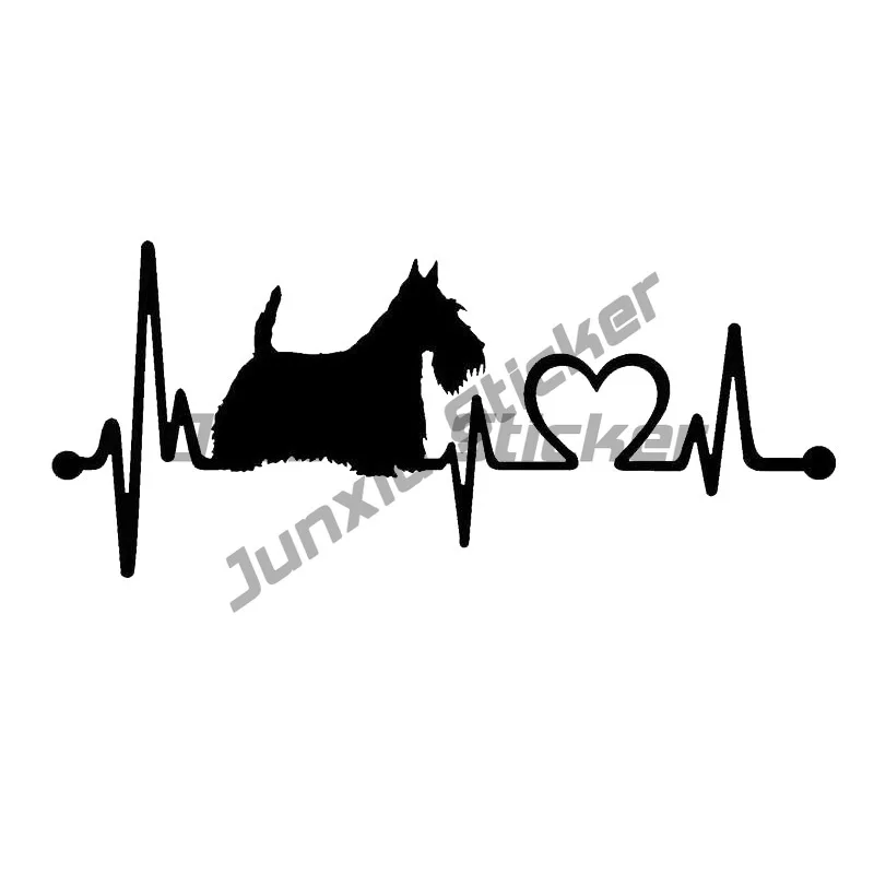 

Car Sticker Scottie Scottish Terrier Heartbeat Dog Accessories Pegatinas Para Coche DIY Car Styling