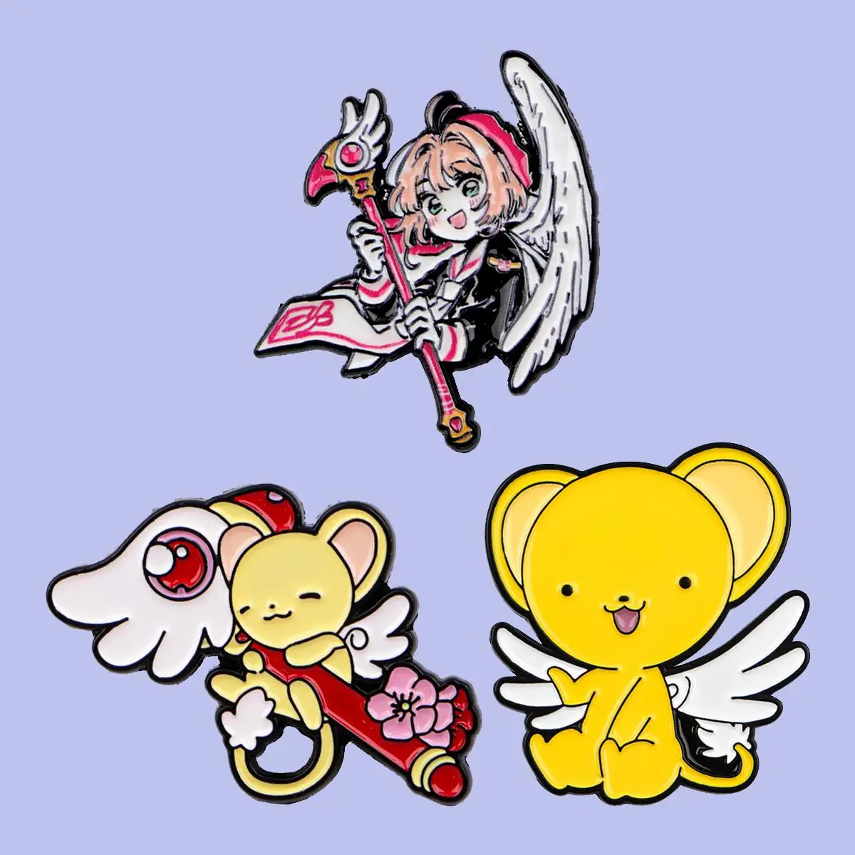 Broches de alfiler esmaltados de elfo mágico amarillo para mujer, alfileres de solapa, insignia en mochila, accesorios de ropa, regalos de joyería de moda, 3 unids/set