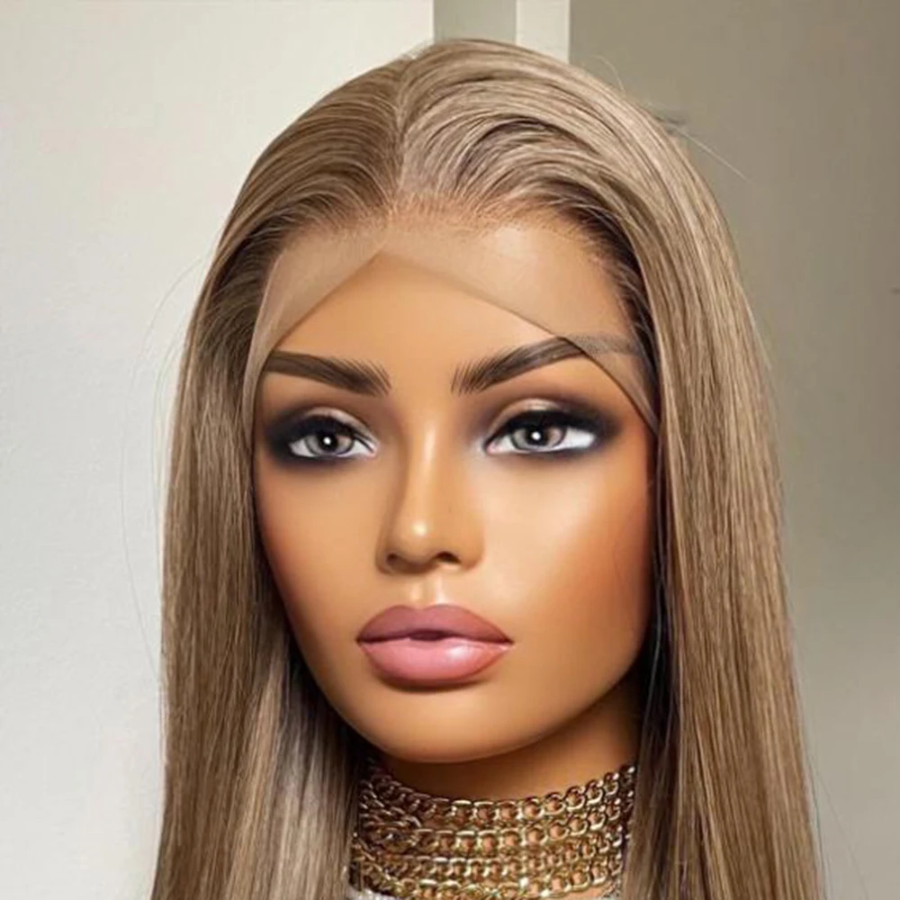 Webster 13X4 Synthetic Lace Front Wigs Long Straight HD Lace Frontal Wigs Pre Plucked Glueless 180% Density Synthetic Wigs