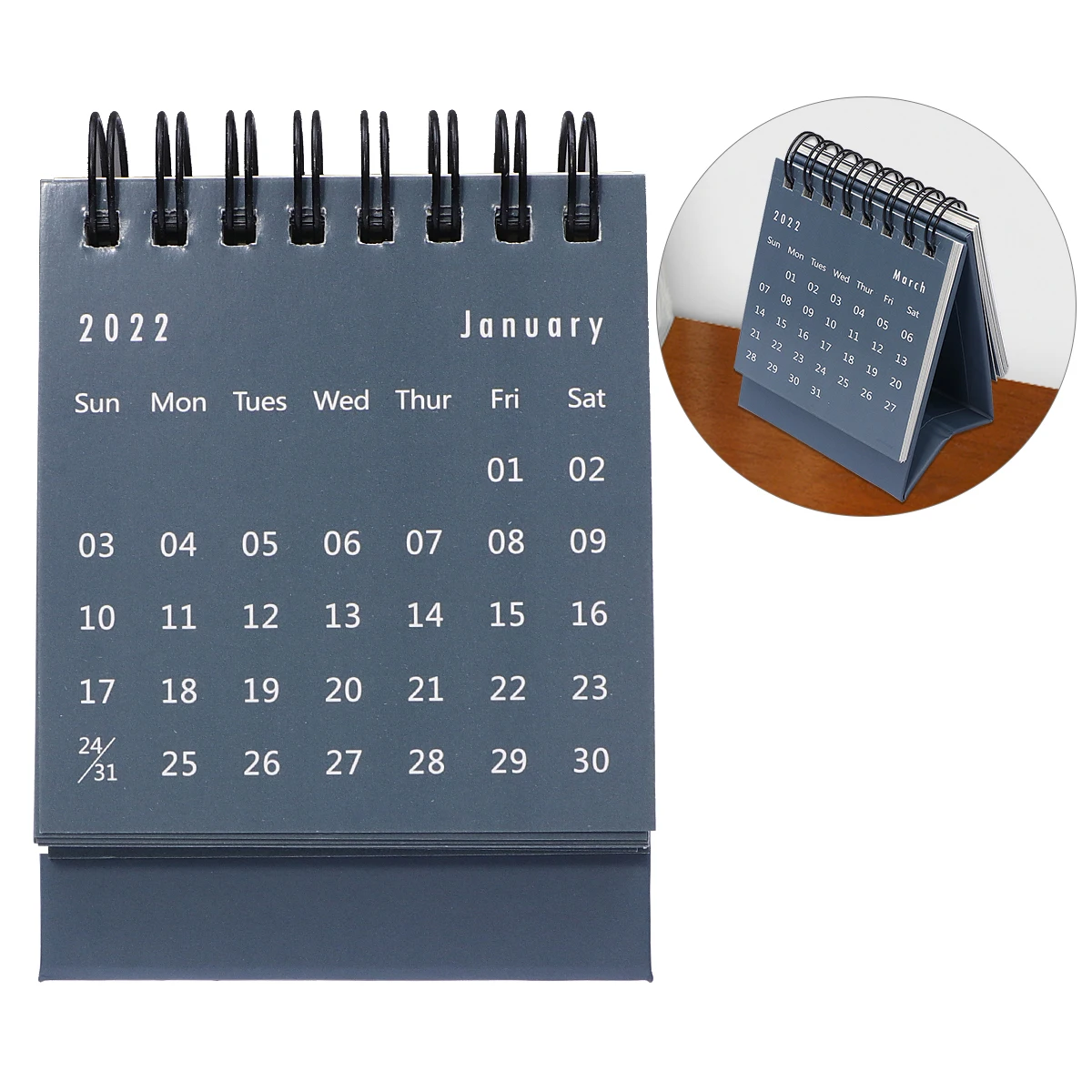 

Premium 2021 Mini Desktop Calendar Foldable Office Home School Memo Gift Grey Smooth Simple Creative Space Saving Solid