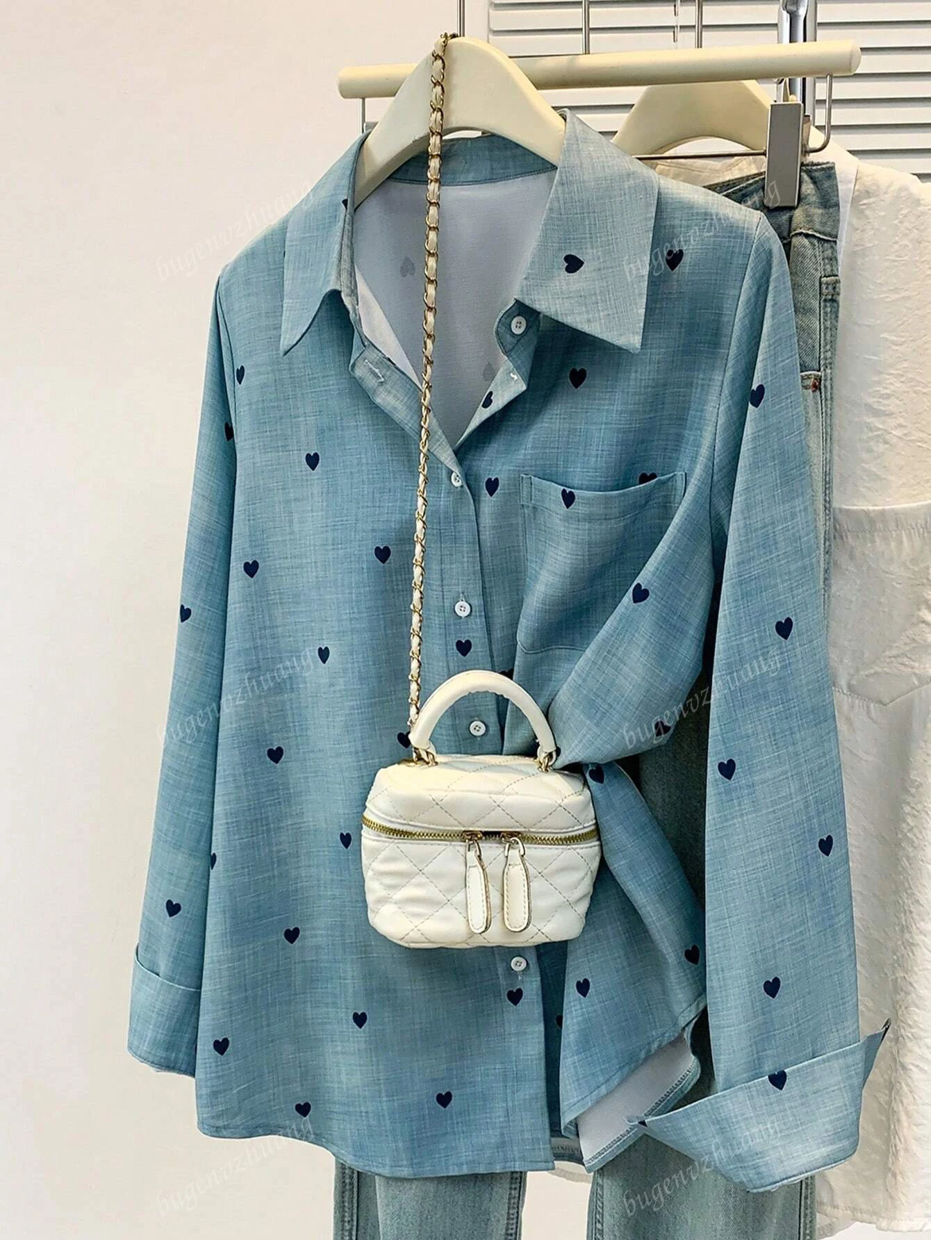 

Осенняя новая рубашка с длинными рукавами в европейском и американском стиле.