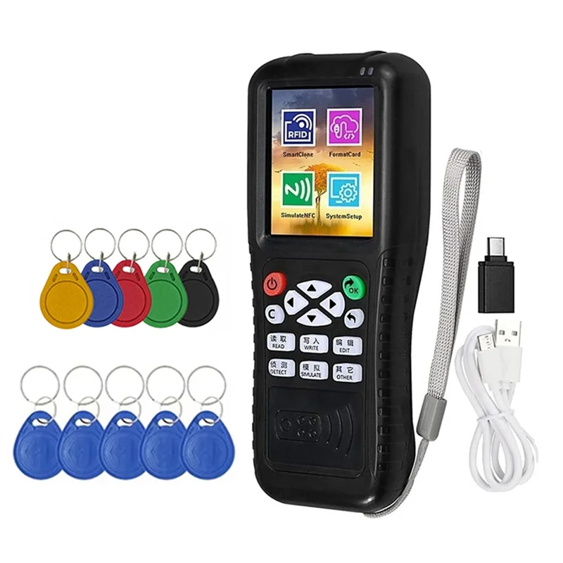 [NEW A09R!】 X100 RFID NFC Smart Card Reader Writer +5XUID/5200 Keychain RFID Duplicator ID IC Card Programmer Encrypted Key Copi