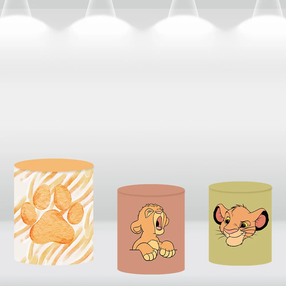 Simba-fondo redondo para fotografía de recién nacido, decoración para Baby Shower, pancarta de mesa de dulces para primer cumpleaños