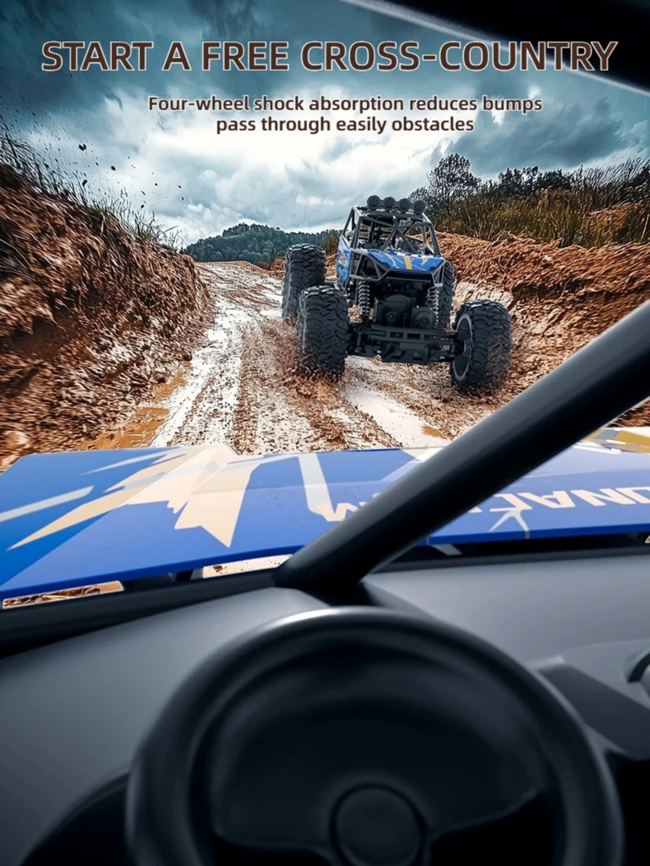 سيارة Monster Bigfoot Off - Road 4WD للتحكم عن بعد مع جهاز تحكم عن بعد 2.4G، مصممة لمغامرات الطرق الوعرة، شاحنة مثالية