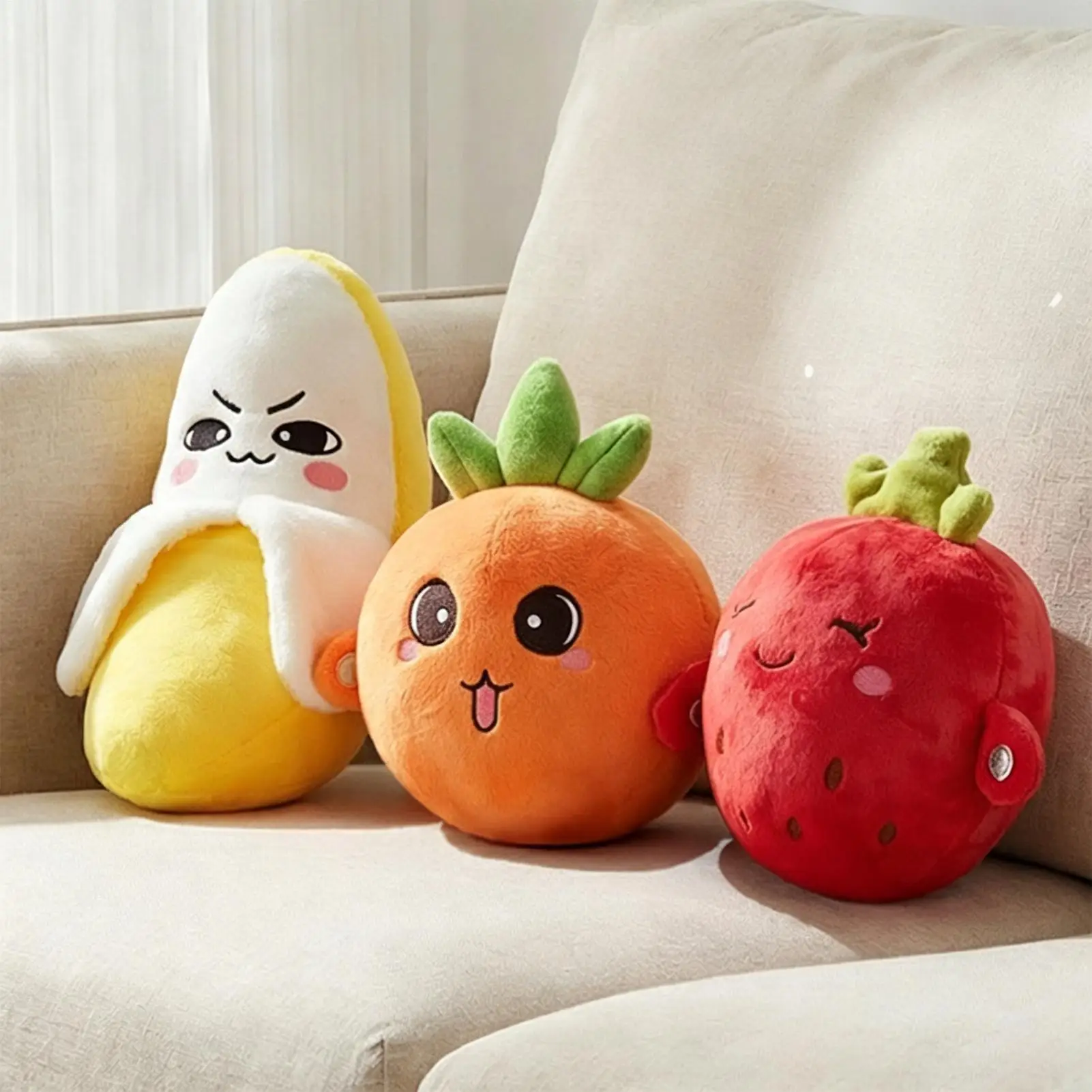 Interactive Music Plush Toy Fruit Rechargeable Party Favors with Sound Music Sensory Toys for Kids Girls Boys Nursery Room Home
