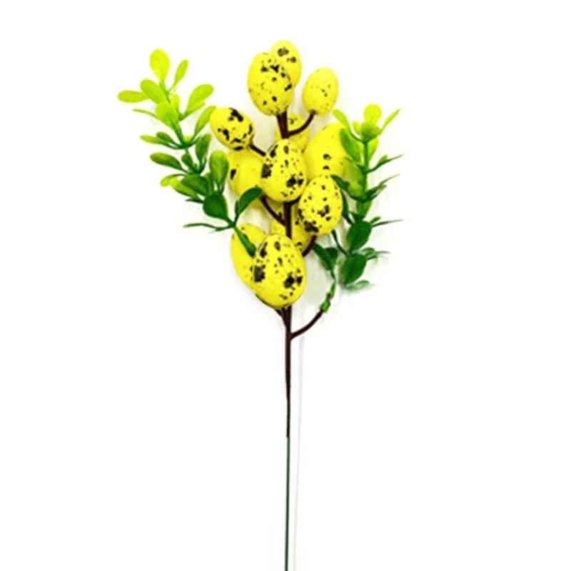 Easter Egg Cuttings Artificial Flowers Branch Colorful Painting Foam Bird Eggs Decoration DIY Craft Home Spring Skeleton Stikers