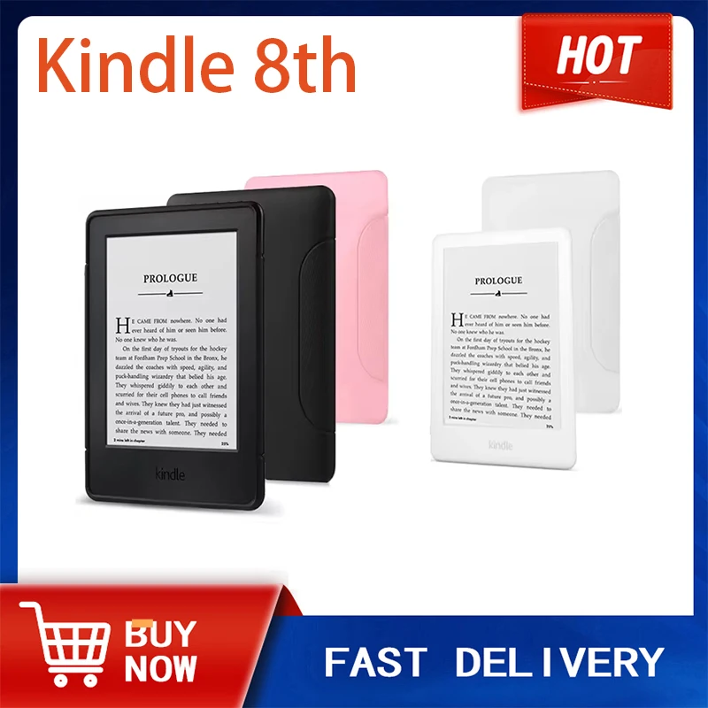 Kindle 8th E-Book Reader Registerable Account WIFI Connection Without Backlight 6 inch Ink Touch Screen EBook E-ink Ebook Reader